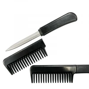 hidden self defense comb knife black