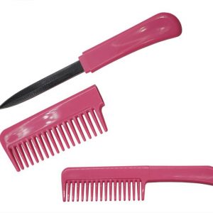Hidden Self Defense comb knife pink
